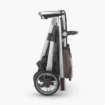 The Cruz V2 features a one-step intuitive fold; the stroller can be folded with or without the Toddler Seat attached and it stands on its own when folded