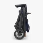 The Cruz V2 features a one-step intuitive fold; the stroller can be folded with or without the Toddler Seat attached and it stands on its own when folded