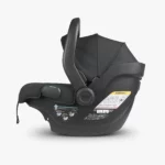 The Mesa V2 infant carrier (Jake) includes a large, UPF 25+ hideaway canopy and a European Routing system for a secure install when installing without the base