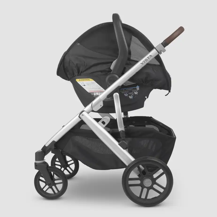 Infant car seat with Cabana attached to stroller