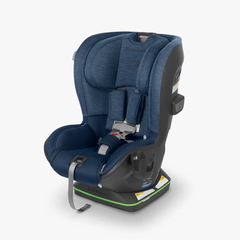 The Knox Convertible Car Seat (Noa- Navy Mélange) features a removable cup holder, a multi-position, adjustable foot for leveling, and EPP foam between the inner and outer shell ensures forces are absorbed into the seat