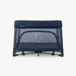 Remi Playard (Noa - Navy mélange) has an open, unobstructed design to keep an eye on baby at all times; the above-ground design keeps the baby draft-proof