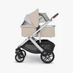 The included Bassinet (color matches the stroller) has extendable sun and bug shields that can be used while installed on the stroller