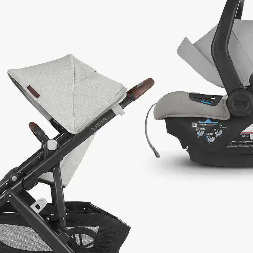 Product Registration and Warranty - Stand alone Vista stroller and Aria Infant Car Seat side-by-side