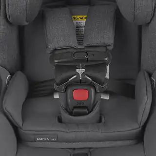 The Mesa Max infant car seat (Jake) features an infinite adjustable headrest for improved side impact protection, and fire-retradant free fabrics 