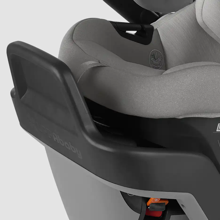 The Mesa Max infant car seat base features an anti-rebound+ panel for increased safety in rebound and rear-impact collisions