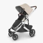 Cruz V2 stroller (Declan - oat mélange, silver frame, chestnut leather) with included Toddler Seat