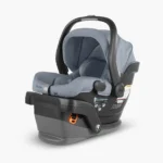 The Mesa V2 infant carrier (Gregory - Blue Mélange, Merino Wool) and the included low-profile, streamlined base