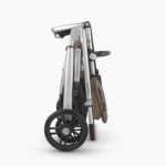 The Vista V2 features a one-step intuitive fold; the stroller can be folded with or without the Toddler Seat attached and it stands on its own when folded