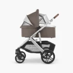 The included Bassinet (color matches the stroller) has extendable sun and bug shields that can be used while installed on the stroller