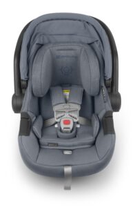 An UPPAbaby Mesa Max Infant Car Seat | PureTech™ | Gregory | Blue Mélange | Merino Wool.