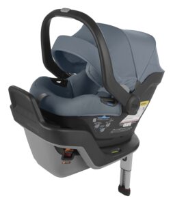 An UPPAbaby Mesa Max Infant Car Seat | PureTech™ | Gregory | Blue Mélange | Merino Wool.