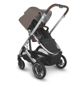 An UPPAbaby Cruz V2 Stroller | Theo | Dark Taupe | Silver Frame | Chestnut Leather