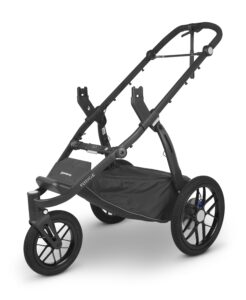 An UPPAbaby Ridge Stroller with an adapter for the optional bassinet.