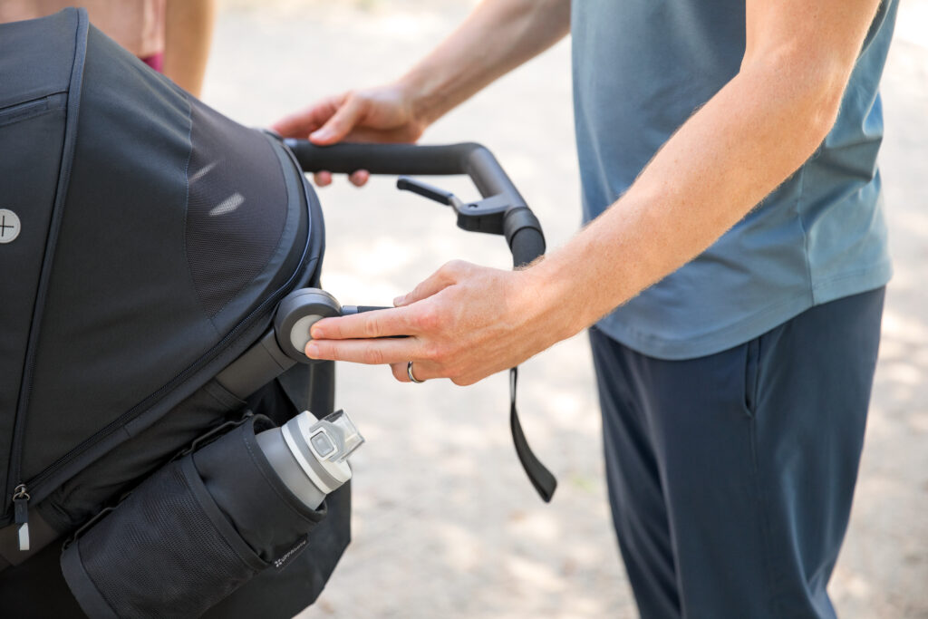 Adjustable handlebar on the UPPAbaby Ridge Stroller.