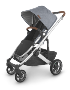 UPPAbaby Cruz V2 Full Size Stroller | Gregory | Blue Mélange | Silver Frame | Saddle Leather