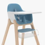 The Ciro High Chair (Caleb) includes a patent-pending, dual position, 180-degree rotating footrest that positions baby's feet comfortably while growing